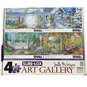 Sure-Lox Joelle McIntyre 4 x 1000 Piece Puzzles 4 Seasons Garden Gate #B06